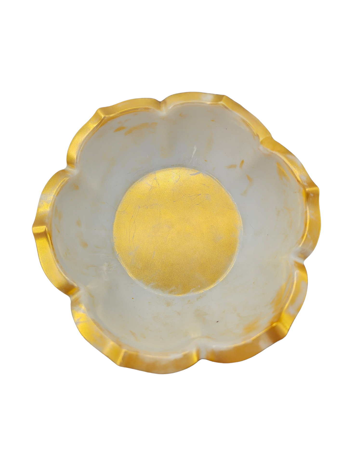 Handmade, White & Gold one-of-a-kind resin bowl — no two are ever the same.