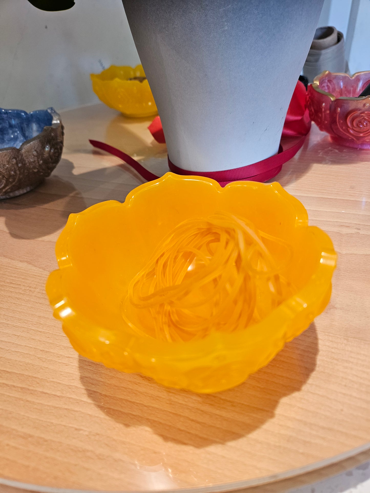 Handmade Tangerine/Orange Resin Bowl Trinket Dish, Sparkle Ring Holder, Jewellery Dish, Unique Gift for Her, Small Decorative Bowl
