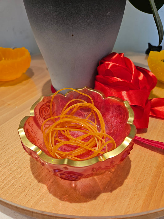 Handmade, Pink & Gold one-of-a-kind resin bowl — no two are ever the same.