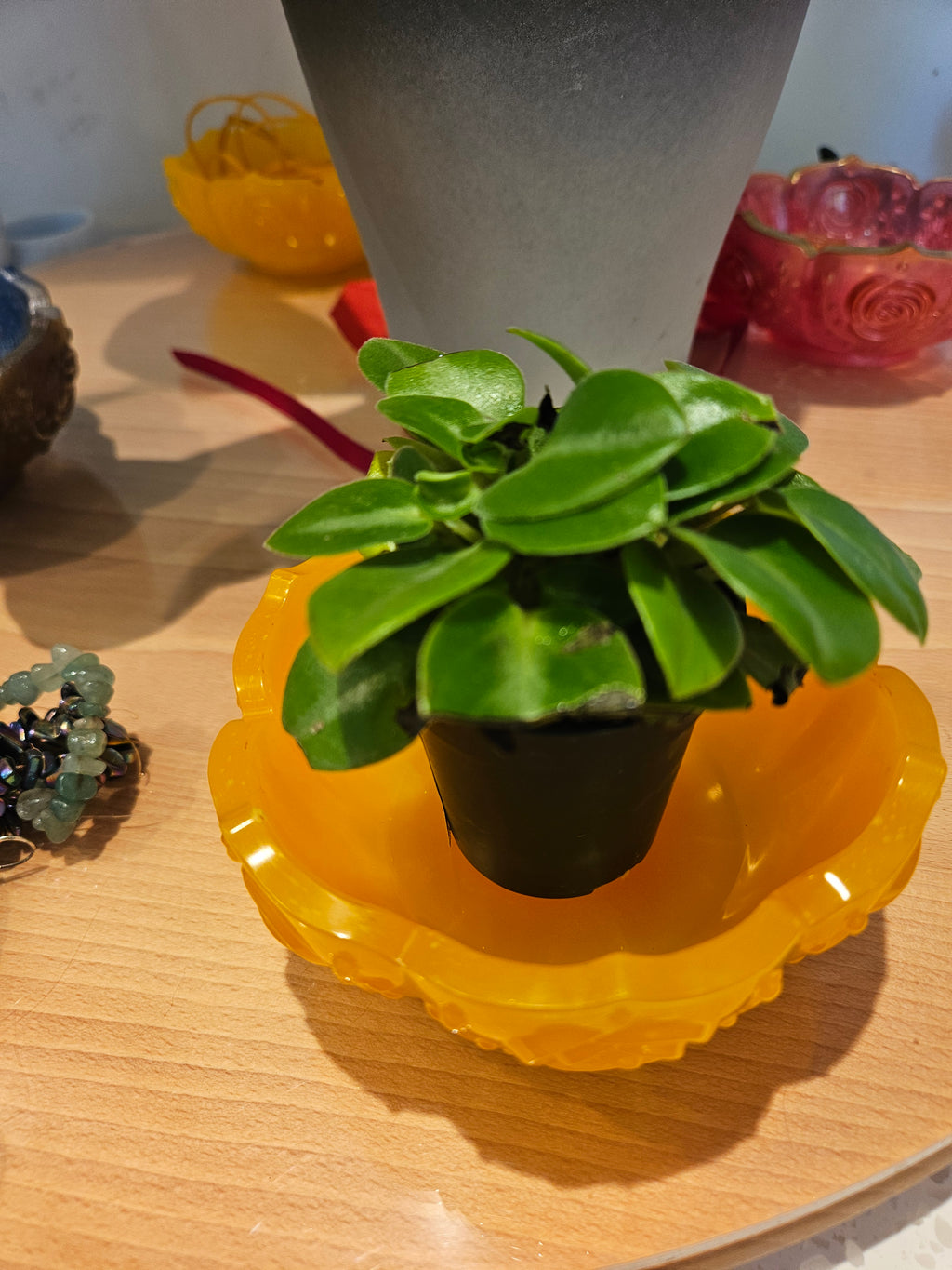 Handmade Tangerine/Orange Resin Bowl Trinket Dish, Sparkle Ring Holder, Jewellery Dish, Unique Gift for Her, Small Decorative Bowl