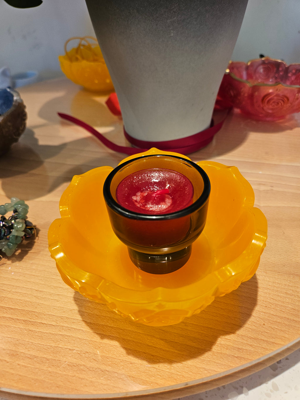 Handmade Tangerine/Orange Resin Bowl Trinket Dish, Sparkle Ring Holder, Jewellery Dish, Unique Gift for Her, Small Decorative Bowl
