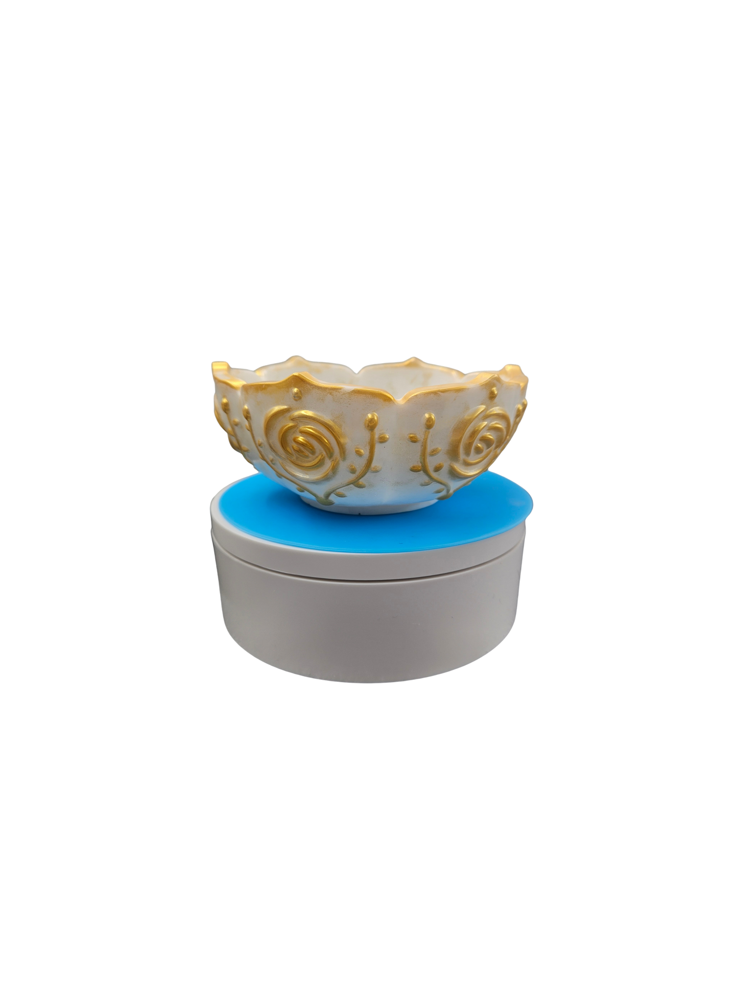 Handmade, White & Gold one-of-a-kind resin bowl — no two are ever the same.