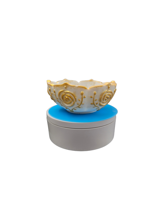 Handmade, White & Gold one-of-a-kind resin bowl — no two are ever the same.