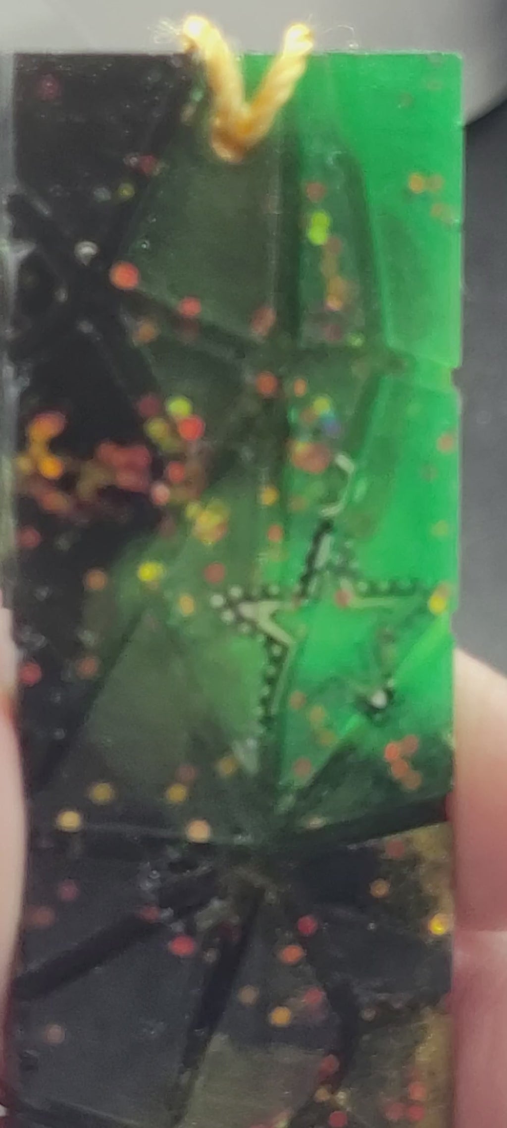 Galaxy Space Resin Bookmark - Cosmic Purple & Gold