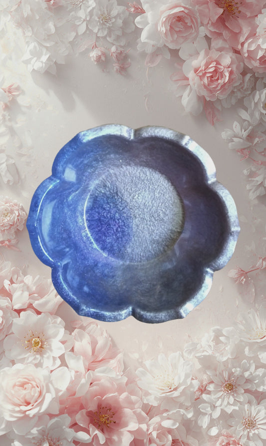 Handmade Blue Resin Bowl Trinket Dish, Sparkle Ring Holder, Jewellery Dish, Unique Gift for Her, Small Decorative Bowl